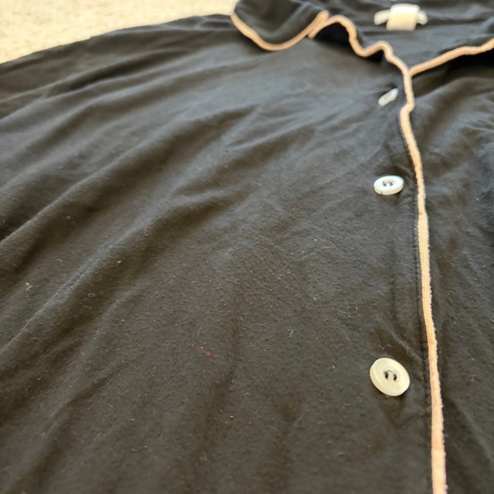 Eberjey Sleep Shirt Nightgown Womens L Black Button Up Modal Comfort Lounge - Picture 4 of 7